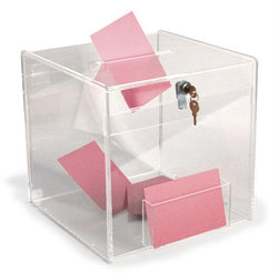 12.0 x 12.0 x 12.0 Acrylic Ballot Box with Lock   Clear 19233