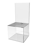 Acrylic Ballot Box w/ 11 x 8.5 Header and Lock - Clear 19237