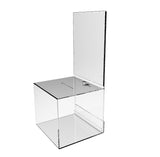 Acrylic Ballot Box w/ 11 x 8.5 Header and Lock - Clear 19237