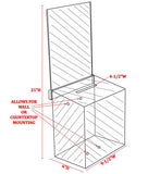 9.5" x 21.0" x 6.5" Acrylic Ballot Box w/ 9 x 11 Header   Lock, Wall Mount or Countertop - Clear 19238