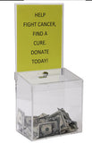 9.5" x 21.0" x 6.5" Acrylic Ballot Box w/ 9 x 11 Header   Lock, Wall Mount or Countertop - Clear 19238