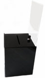 10.0" x 22.0" x 9.0" Acrylic Ballot Box w/Lock, 8.5 x 11 Header, Sign Holder Side Pocket-Black 19242