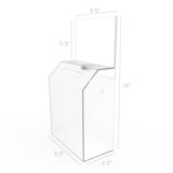 Frosted Acrylic Ballot Box w/ Sign Holder,Wall or Countertop Clear19243