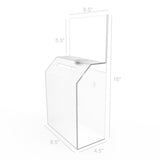 Frosted Acrylic Ballot Box w/ Sign Holder,Wall or Countertop Clear19243