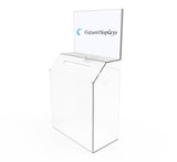 Frosted Acrylic Ballot Box w/ Sign Holder,Wall or Countertop Clear19243