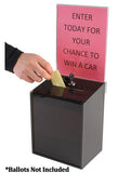6.8 x 17.0 x 5.5 Acrylic Ballot Box w/ 6.5 x 8 Header & Lock, Wall Mount or C