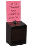 6.8 x 17.0 x 5.5 Acrylic Ballot Box w/ 6.5 x 8 Header & Lock, Wall Mount or C
