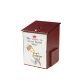 10.1" x 13.9" x 9.5" Wooden Ballot Box w/ Sign Holder, Side Pocket, Pen   Lock, Wall or Counter 19255