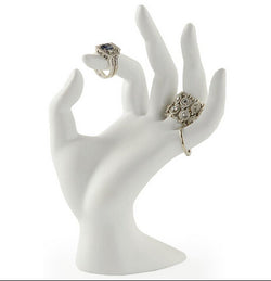 3.0" x 6.5" x 3.0" Jewelry Display Hand for Rings and Bracelets, Resin - White 19266