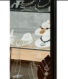 5.5" x 3.5" x 6.0", 3.5" Small Jewelry Display for Necklaces, Low Profile, Leatherette - White 19267