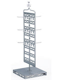 9.5" x 32.3" x 12.0", Rotating Jewelry Display, Holds Earring Cards   Peg Hooks - Silver 19268