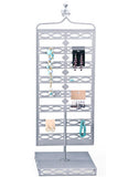9.5" x 32.3" x 12.0", Rotating Jewelry Display, Holds Earring Cards   Peg Hooks - Silver 19268