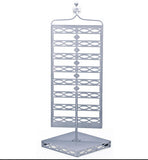 9.5" x 32.3" x 12.0", Rotating Jewelry Display, Holds Earring Cards   Peg Hooks - Silver 19268