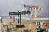 14.3" x 3.4", Height Adjustable 12-16.3" Jewelry Display for Bracelets, Chains   Earrings - Silver 19277