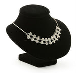 6.5" x 5.0" x 5.5", 5" Small Jewelry Display for Necklaces, Pedestal Base, Velvet - Black 19279