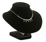 8.0" x 6.5" x 7.0", 6.5" Medium Jewelry Display for Necklaces, Pedestal Base, Velvet - Black 19289
