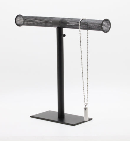 14.3" x 3.4" Height 12-16.3" Adjustable Jewelry Display for Bracelets,Chains Earrings-Black 19292