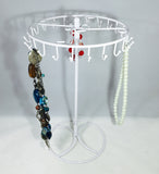 13.0" x 6.0" Dia, Rotating Jewelry Display with 24 Hooks for Bracelets or Chains - Silver 19294