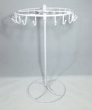 13.0" x 6.0" Dia, Rotating Jewelry Display with 24 Hooks for Bracelets or Chains - Silver 19294