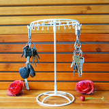 13.0" x 6.0" Dia, Rotating Jewelry Display with 24 Hooks for Bracelets or Chains - Silver 19294