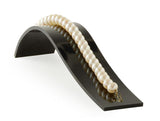 1.4" x 1.5" x 7.0", Small Jewelry Display Ramp for Bracelets, Curved Design, Acrylic - Black 19296