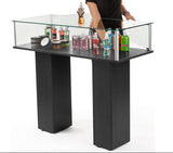 46.0" x 40.0" x 20.1", 46" Display Case with Pedestal Design, Rear Hinged Doors - Black 19302