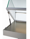 47.8" x 38.0" x 20.0", Semi-Gloss Silver Jewelry Display Case with Hydraulic Lift Opening 19304