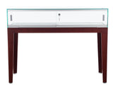 48.0" x 36.0" x 20.0", Display Table w/ Cherry Legs, Tempered Glass Top   Locking Door 19306