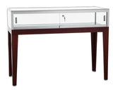 48.0" x 36.0" x 20.0", Display Table w/ Cherry Legs, Tempered Glass Top   Locking Door 19306