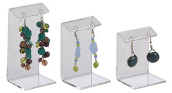 2.0" x 1.8",Single Pair Earring Jewelry Display, Square Design, 18 Units Per Set, Acrylic - Clear 19311