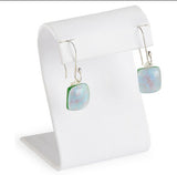 2.0" x 3.0" x 2.0", Jewelry Display for Single Pair of Earrings, Curved Design, Leatherette - White
