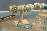 9.6" x 7.5" x 3.0", Jewelry Display with T-Bar for Bracelets and Chains, Paper Twine - Natural 19318