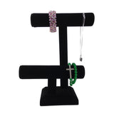 9.5" x 11.3" x 8.0" Jewelry Display with 2 T-Bars for Bracelets and Chains,Leatherette-Black 19323