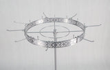 20.2" Dia.x 37.6" H Adjustable Height Rotating Jewelry Display Silver with Hooks 19330
