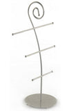 10.0" x 16.0" x 5.0", 3-Tiered Jewelry Display for Bracelets and Chains, Steel - Silver 19335