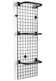 2' x 6' Wall Mounted Gridwall Panels, Set of 2, (10) "C" Rails - Black 19349