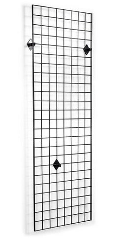 2' x 6' Wall Mounted Gridwall Panels, Set of 2 - Black 19354