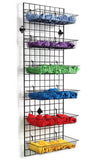 2' x 6' Wall Mounted Gridwall Panels, Set of 2, (12) Baskets - Black 19360