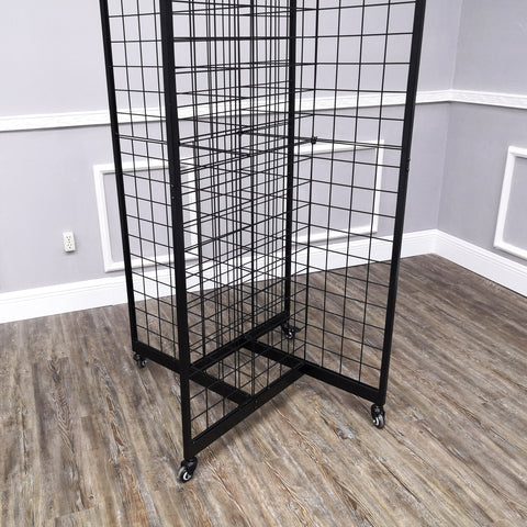 Four-Sided Gridwall Display Rack Black 3X4