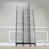 Four-Sided Gridwall Display Rack Black 3X4" Grid 4-Way Floor Stand Tradeshow 19368