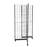 Four-Sided Gridwall Display Rack Black 3X4" Grid 4-Way Floor Stand Tradeshow 19368