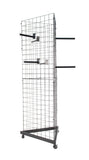 3-Sided Gridwall Fixtures Wheeled Bases, (12) Faceout Hooks-Black 19370