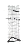 3-Sided Gridwall Fixtures Wheeled Bases, (12) Faceout Hooks-Black 19370