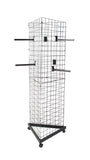3-Sided Gridwall Fixtures Wheeled Bases, (12) Faceout Hooks-Black 19370