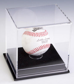 Baseball Display Case with Lift Off Top, Removable Riser Black Base
