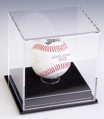 5.6" x 5.6" x 4.9" Baseball Display Case with Lift-Off Top, Removable Riser   Black Base 19378