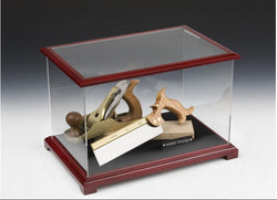 18.0" x 12.0" x 11.8" Model Display Case w/ Lift-Off Top, Red Mahogany Frame   Removable Riser 19382