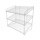 24" Wide X 14.9" Deep X 23.2" Tall 3-Open-Shelf Wire Rack for Countertop Chips Snack Book Display Organizer Concession Theatre Kitchen Pantry Stand WHITE 19396