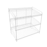 24" Wide X 14.9" Deep X 23.2" Tall 3-Open-Shelf Wire Rack for Countertop Chips Snack Book Display Organizer Concession Theatre Kitchen Pantry Stand WHITE 19396