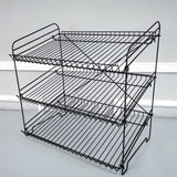 24" Wide X 14.9" Deep X 23.2" Tall 3-Open-Shelf Wire Rack for Countertop Chips Snack Book Display Organizer Concession Theatre Kitchen Pantry Stand Black 19396